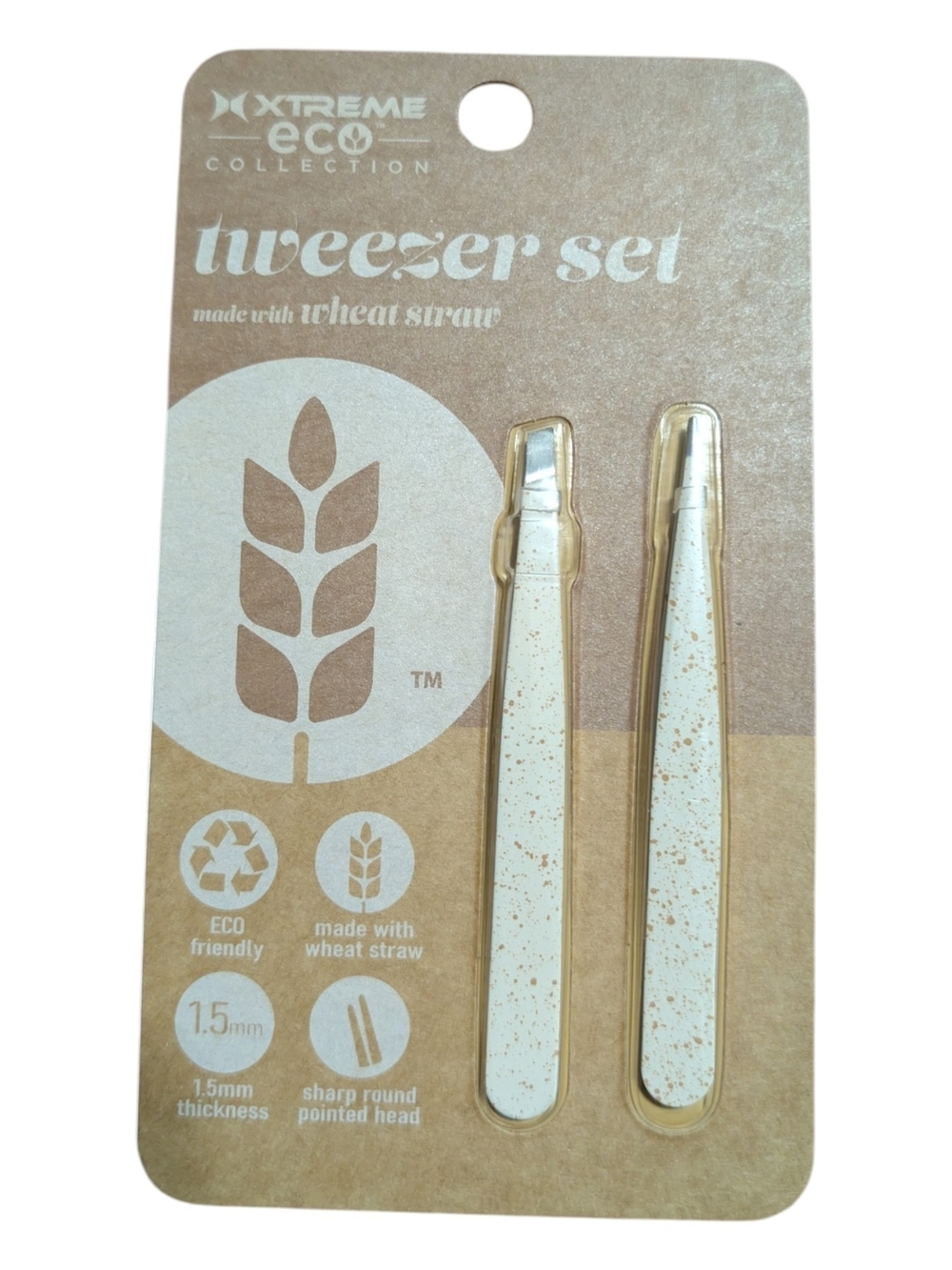 Xtreme Eco White Speckled Tweezer Set - Precision Hair Removal